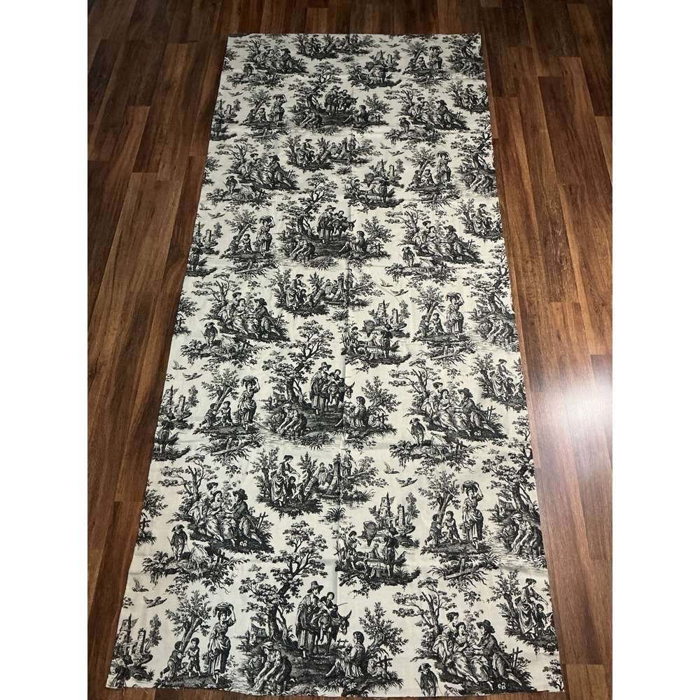 Incomplete Toile Curtain Panel From Waverly COUNTRY LIFE Fabric 96in X 42in**